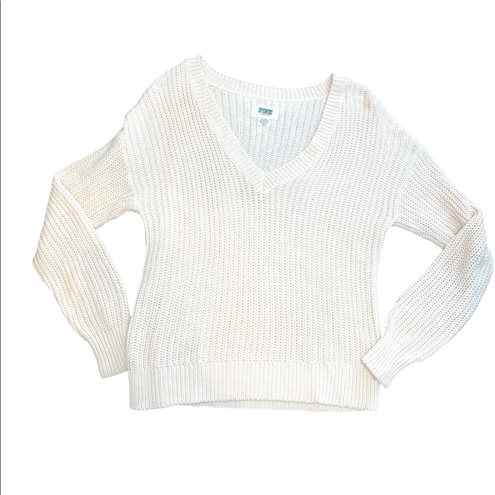 Victorias Secret PINK V Neck Heritage Sweater